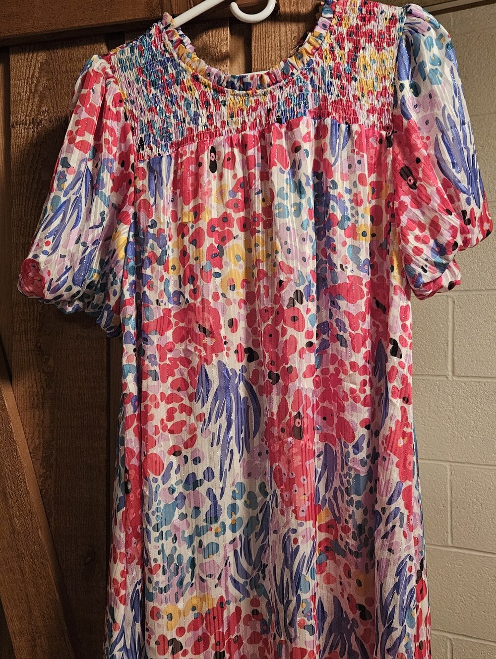 Women’s Pink Multi Floral Lined Dress By Umgee. Size M. Like New